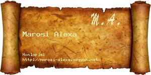 Marosi Alexa névjegykártya